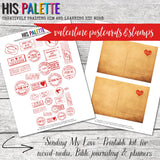His Palette - Sending My Love - printable for mixed-media, Bible journaling and planners