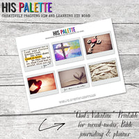 His Palette - God's Valentine - printable for mixed-media, Bible journaling and planners
