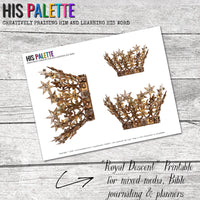 His Palette - "Royal Descent" printable for mixed-media, Bible journaling and planner