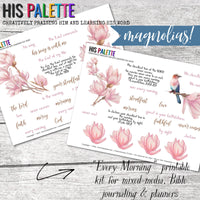 Every Morning Printable Kit for mixed-media, Bible journaling and planners