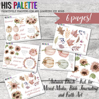 Autumn Blush printable kit for mixed-media, Bible journaling and planners