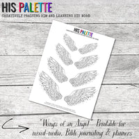 Wings of an Angel - printable for mixed-media, Bible journaling and planners