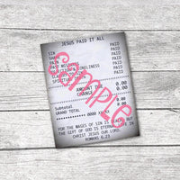Jesus Paid Receipt printable for mixed-media, Bible journaling and planner