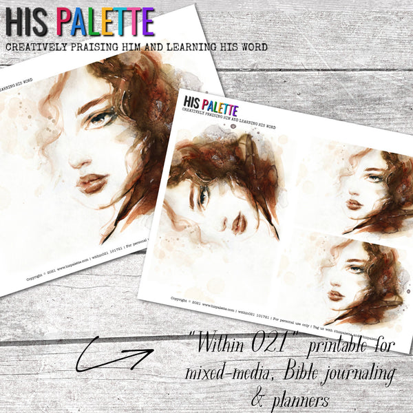 His Palette - "Within 021" printable for mixed-media, Bible journaling and planners