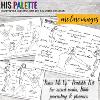 Raise Me Up printable kit for mixed-media, Bible journaling and planners