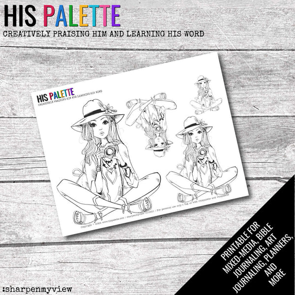 His Palette - Sharpen My View - printable for mixed-media, Bible journaling and planners