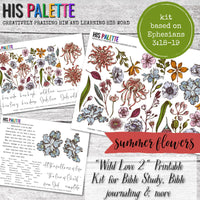 Wild Love 2 printable kit for mixed-media, Bible journaling and Bible study